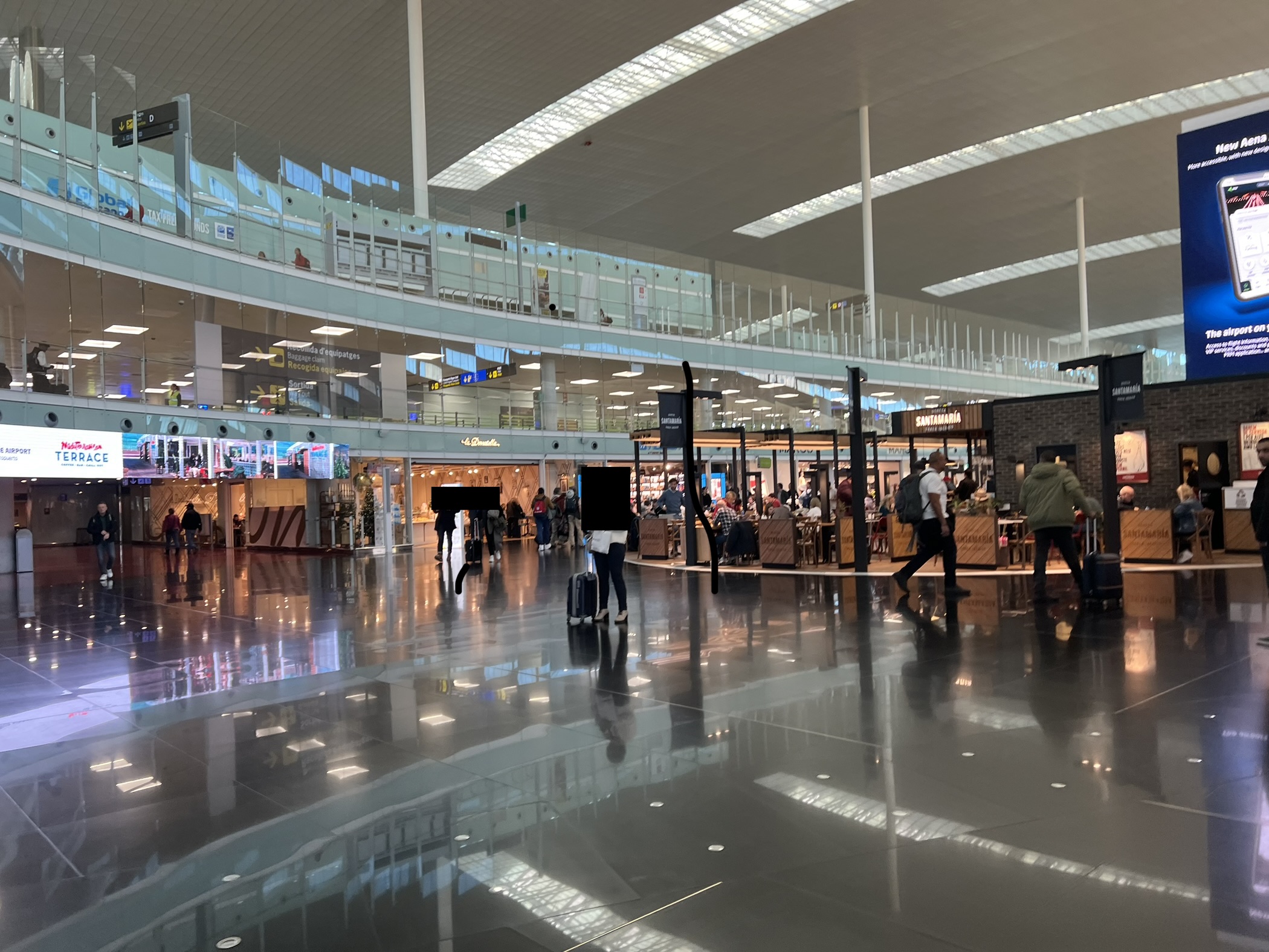 Facility information inside BarcelonaAirport