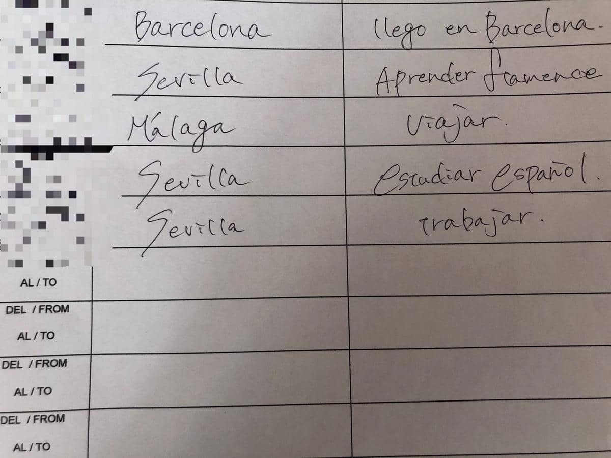 スペイン Plan de viaje 旅行日程表
